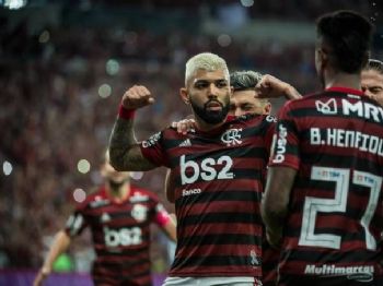 Gabigol comemora gol do Flamengo pela semifinal da Libertadores contra o Grêmio - 23/10/2019 (Alexandre Vidal/Flamengo/Divulgação)